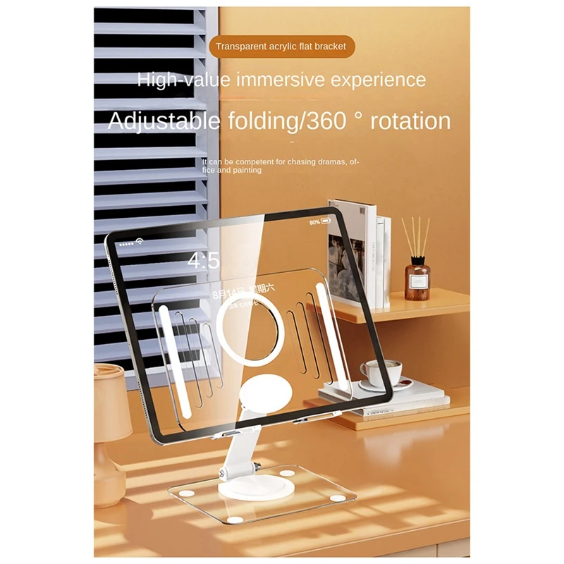 Dudukan Tablet lipat, dudukan Tablet akrilik transparan tahan lama dapat disesuaikan