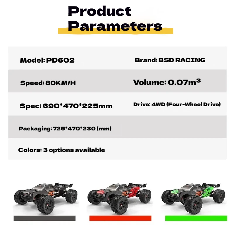 Pd Racing 1/6 escala Magnitron Pulse 6s Rtr Control remoto eléctrico bajo centro de gravedad carreras monstruo camión de juguete para niños