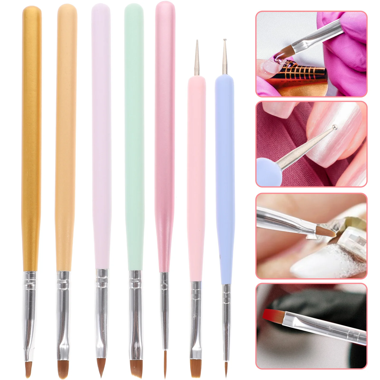 

7 Pcs Nail Pen Brushes for Nails Manicure Tool Art Painting Pens Design Acrylic Small