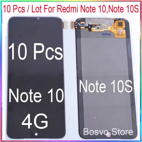 Wholesale 10 Pieces/Lot For Xiaomi Redmi Note 10 4G and Note 10S LCD screen display with touch assembly Note 10 5G