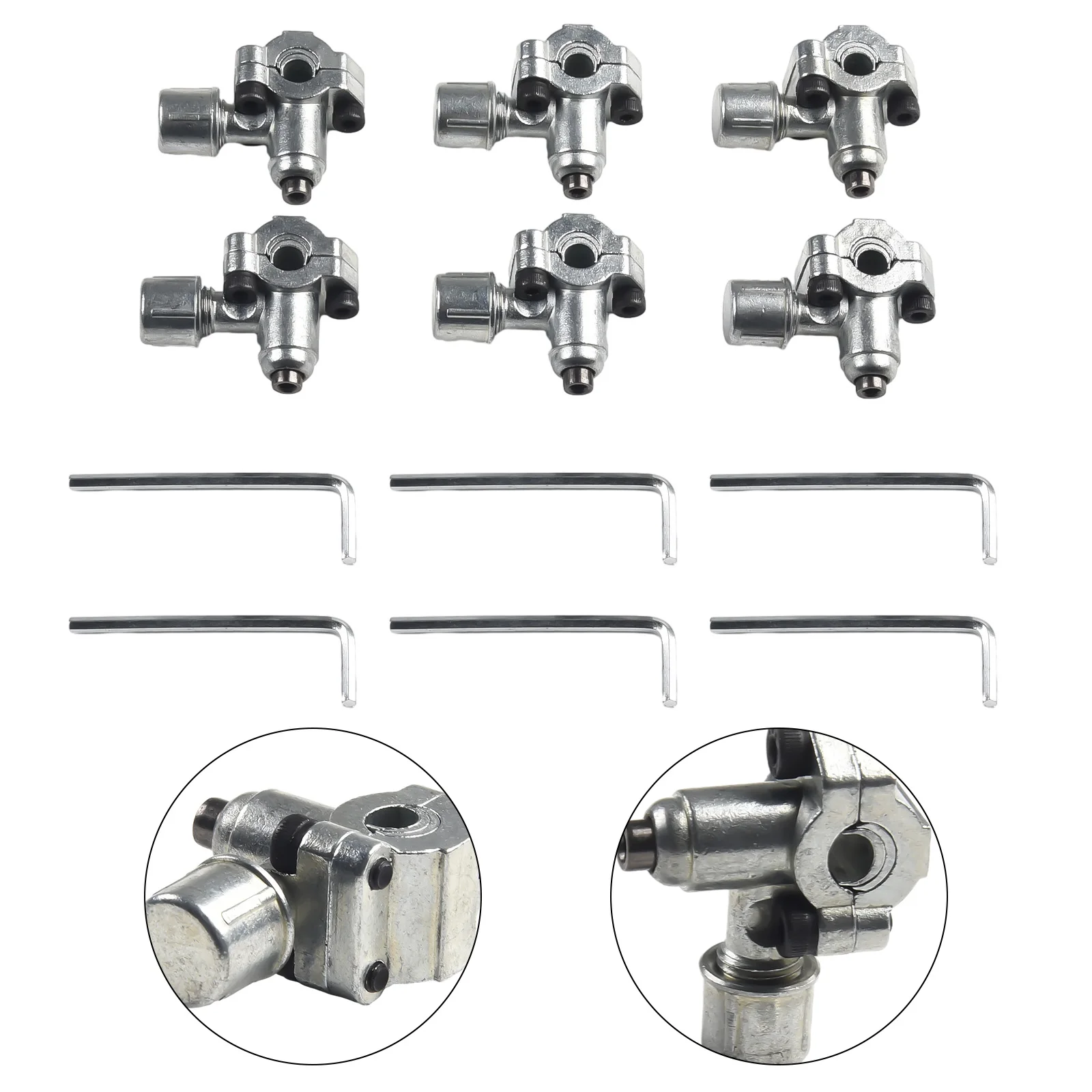 BPV31 Piercing Valve Kit For HVAC Refrigeration Line Tap 6PCS Metal Silver Fit 1/4 5/16 3/8 Inch Copper Pipe Accessories
