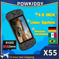 POWKIDDY X55 Retro Handheld Game Console Video Game Consoles 5.5-inch IPS Screen Support Open Source PSP GAMES Children's Gifts