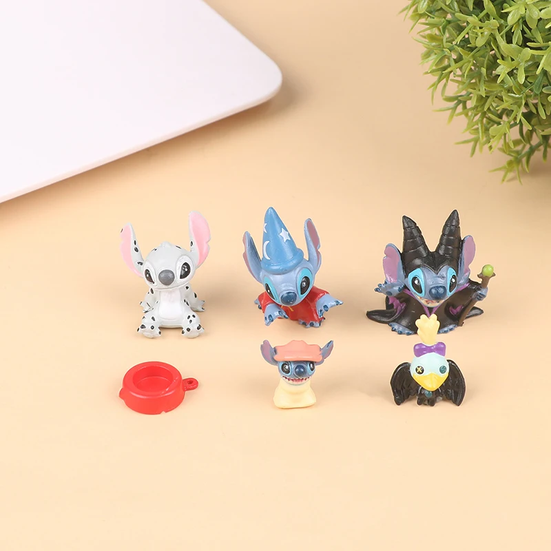 3Pcs Anime Lilo And Stitch Action Figure Stitch Halloween Witch Cosplay Kawaii Doll PVC Collectible Model Toy Kid Gift