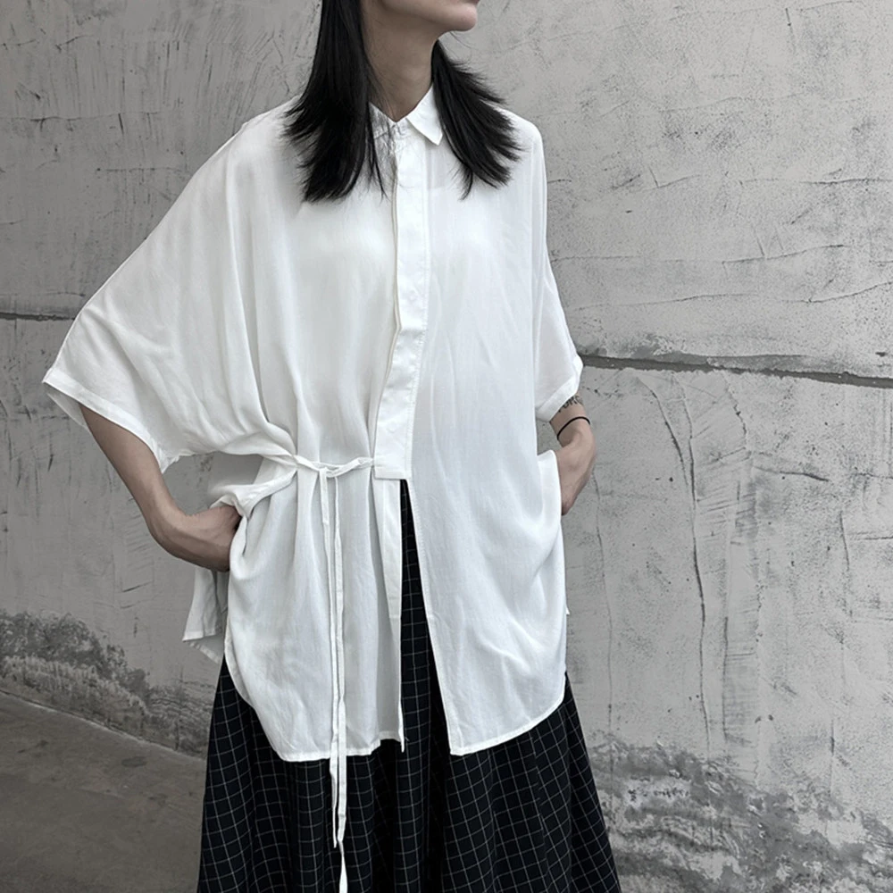 

XS-5XL Summer New Unisex Short-Sleeve Split Shirt American Retro Fashion Trendy Street Loose Casual Breathable Neutral Tops