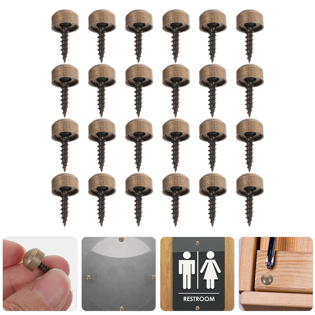 

24 Pcs Self-tapping Screw Cap Screws Screwdriver Caps Cover Copper Decorative Torque Wrench