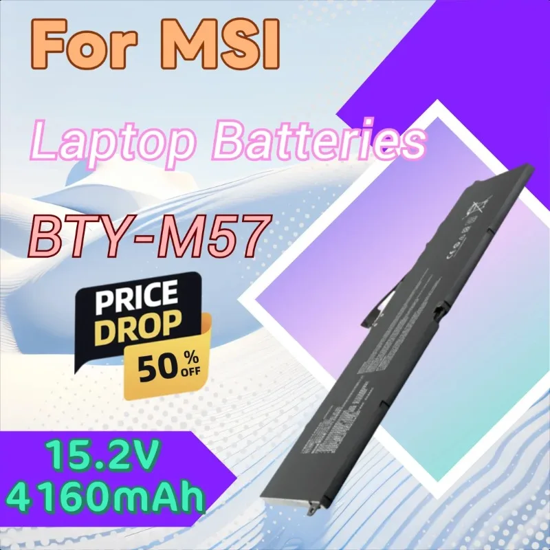 

For MSI GS65 9SF GP66 9SE Leopard 10UG 10UE 11UH 12UH GP76 12UE 12UG 11UE 11UG New BTY-M57 Battery 15.2V 4160mAh+tools