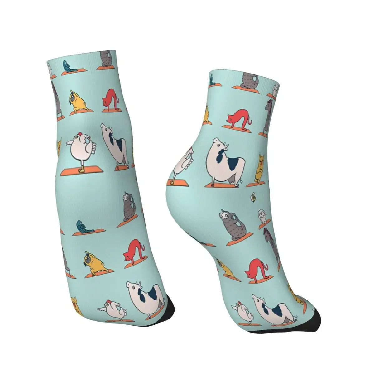 Vegan Yoga Animal Ankle Socks Male Mens Women Spring Stockings Polyester