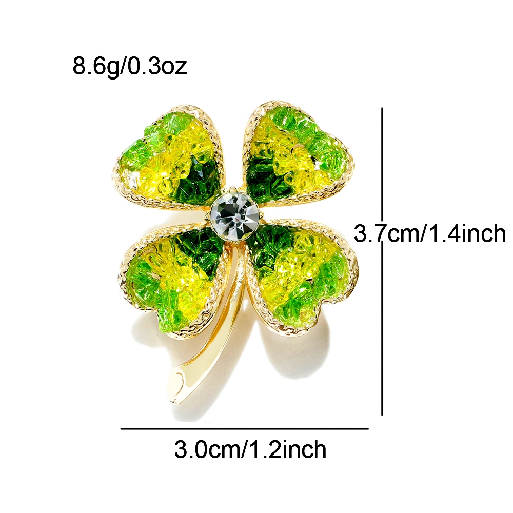 CINDY XIANG Handmade Omber Color Clover Brooch Beautiful Elegant Wedding Party Pin 3 Colors Available High Quality Jewelry