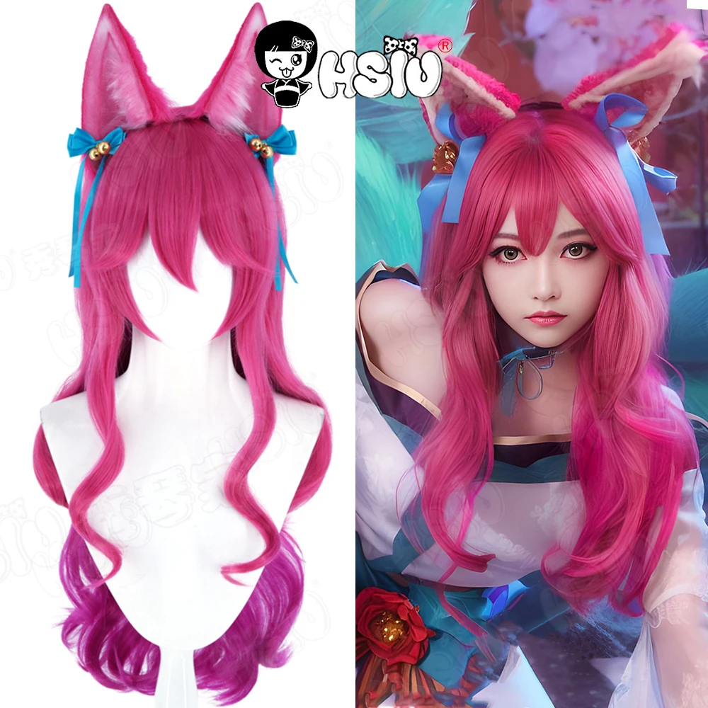 

Ahri Cosplay Wig HSIU Rose Twisted Rose Purple Long Hair Synthetic Wig Game LOL League of Legends the Nine-Tailed Fox cosplay
