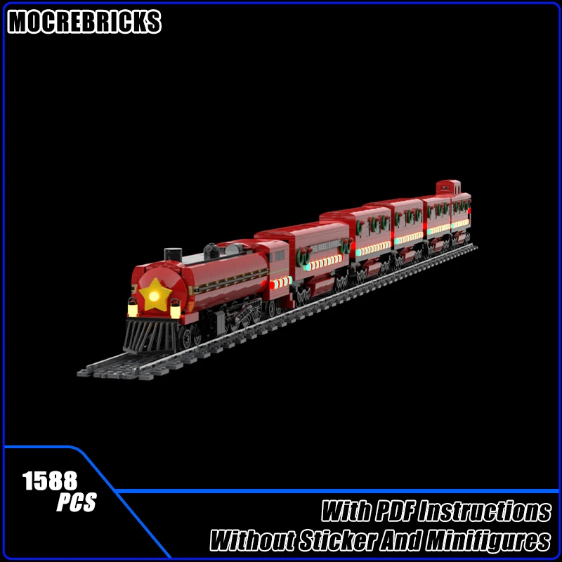 

MOC City Railway High Speed Winter Christmas Train Model DIY Building Block Assembly Technology Bricks Toys For Child Gifts