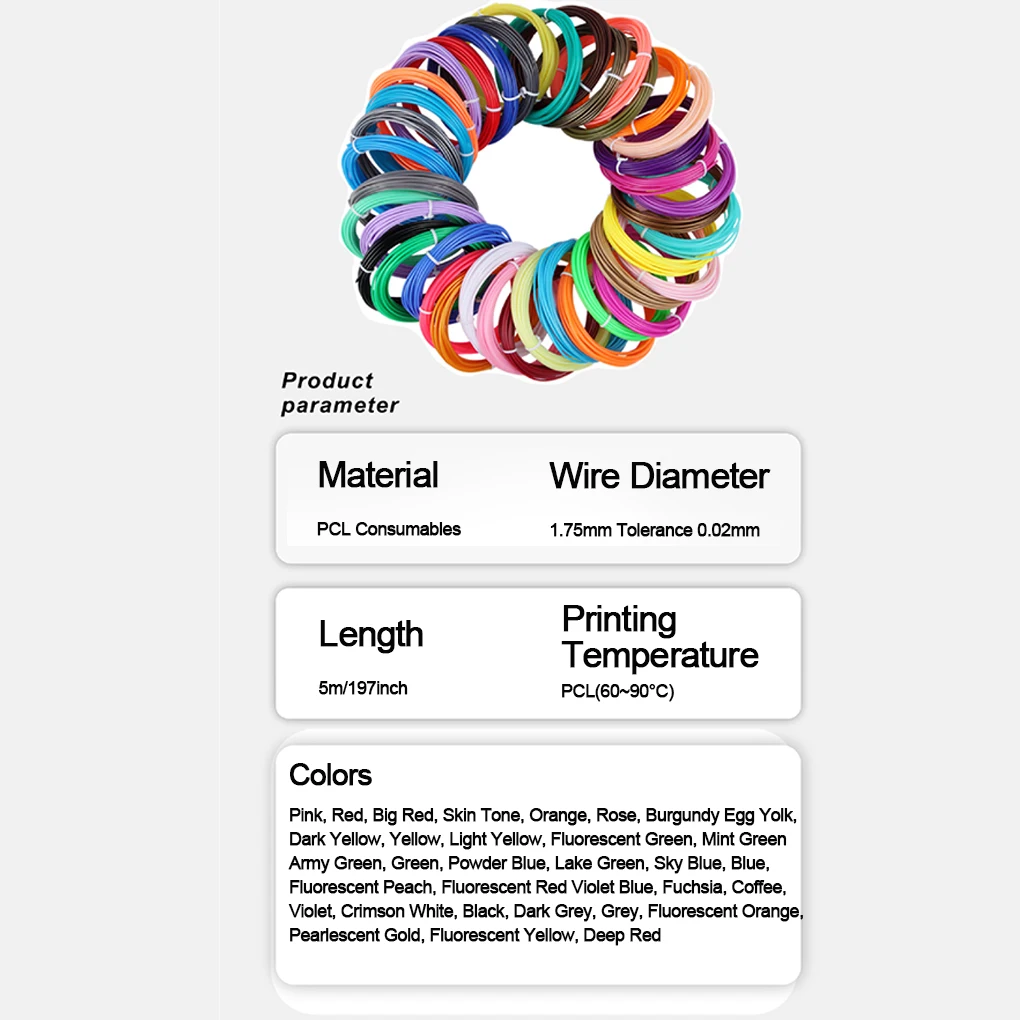 3D Pen Filament Refills 10/20 Colors PLA 5m Each Random Color 3D Pen Filament Refills 10/20 Colors