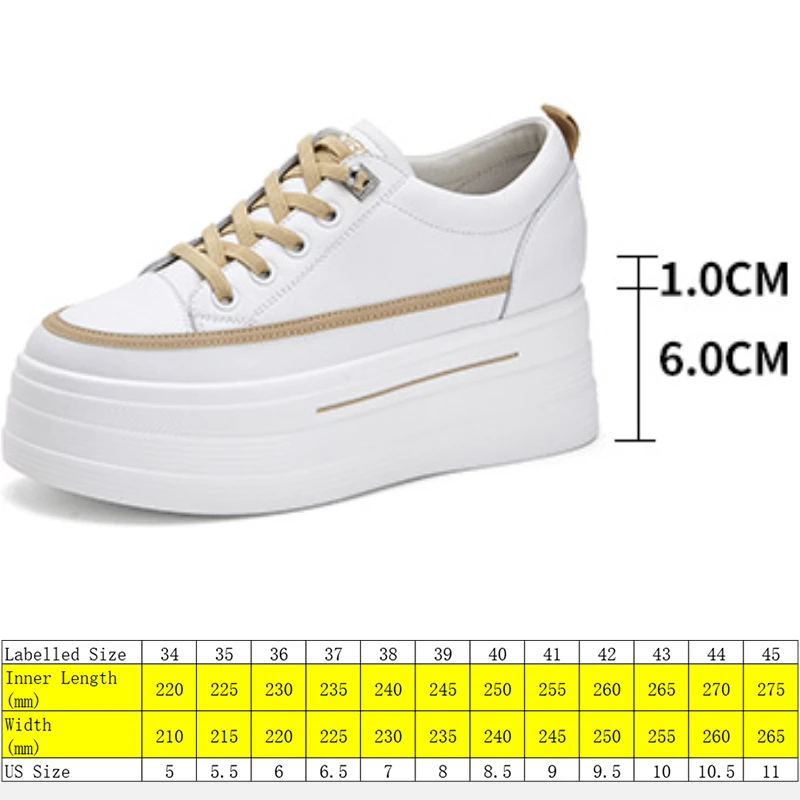 Fujin 7cm Plattform Keil Turnschuhe klobige Schuhe Echt leder Frauen Sommer Frühling Herbst Gehen gepolstert unterstützende Mode