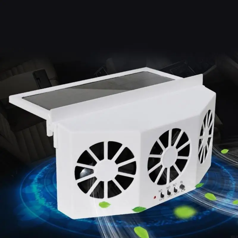 3 Head Coolers Car Fan USB/Solar Energy Cooling Vent Exhaust Portable Car Coolers Fan Exhaust Fan Car Radiator