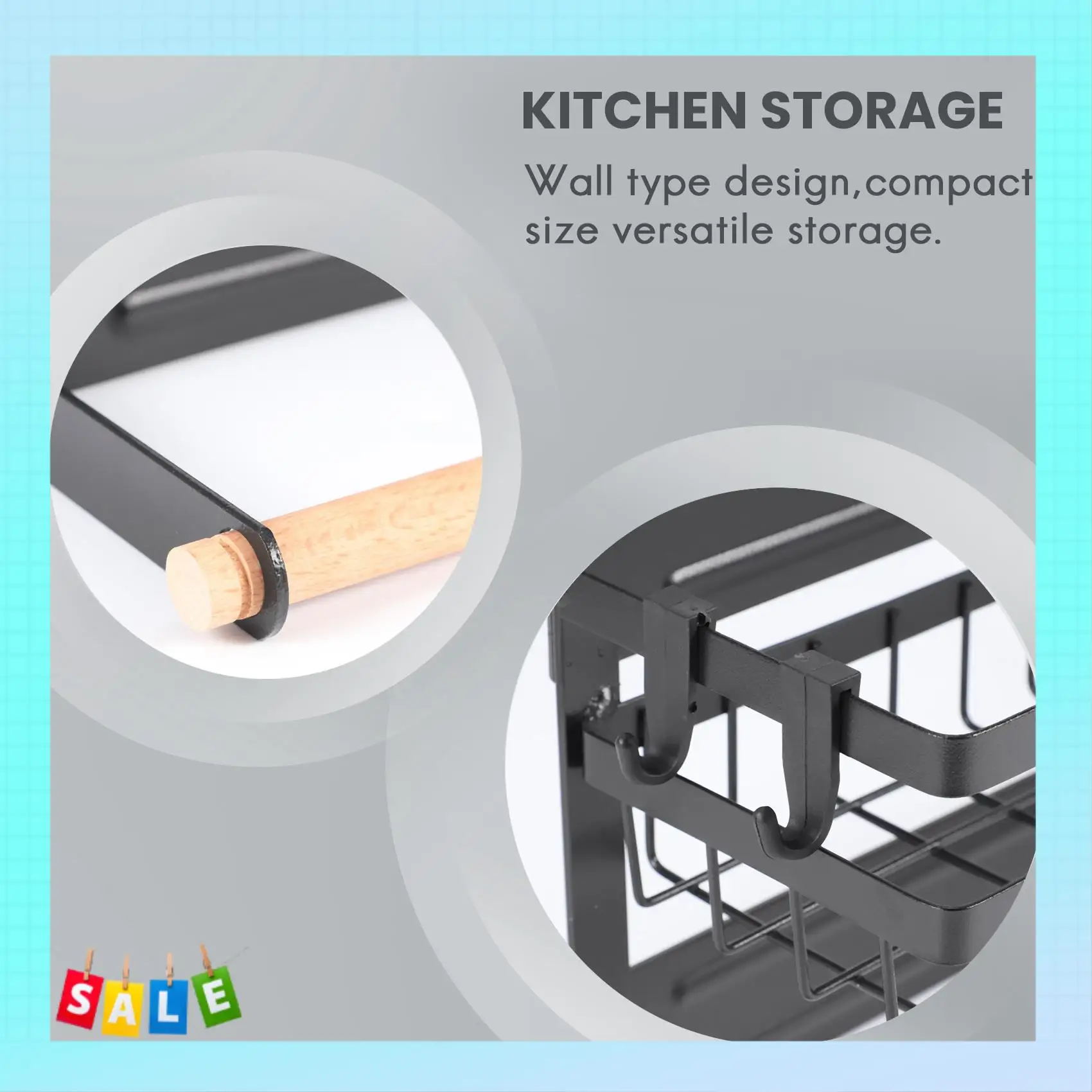 A56X Magnetic Paper Towel Holder Refrigerator Magnetic Paper Towel Holder Spice Shelf Storage Organizer For Kitchen