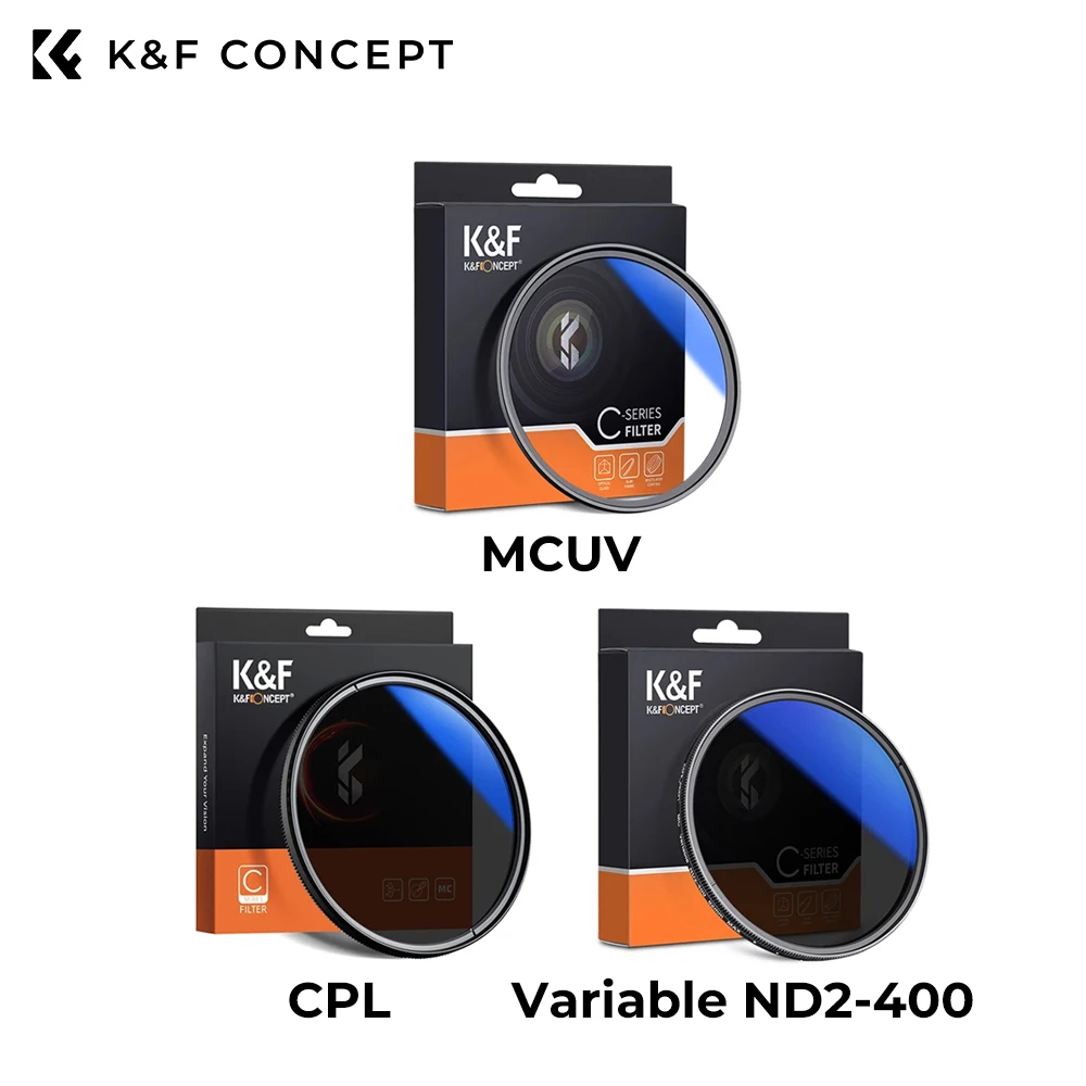 

K&F Concept MCUV+CPL Polarized+Variable ND2-ND400 Neutral Density Lens Filter Set 37/40.5/43/46/49/52/55/62/67/72/77/82mm