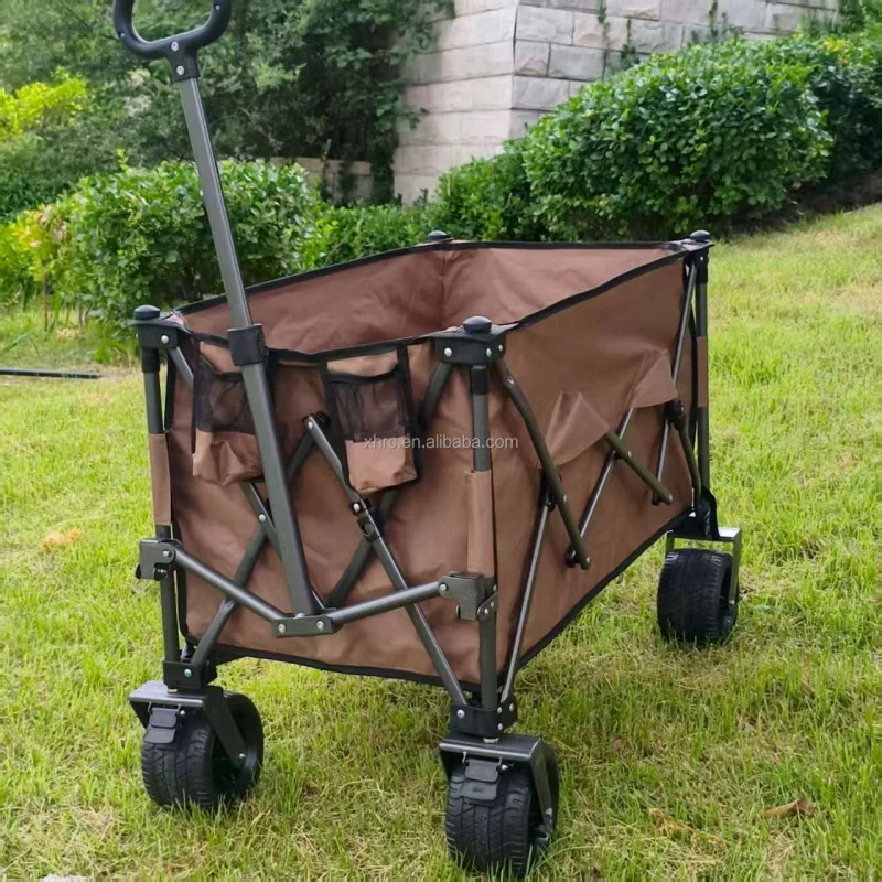 custom.Foldable Outdoor Camping Cart, Hand-Pushed Camp Trailer, Night Market Stall Cart, Off-Road Wheel Handcart