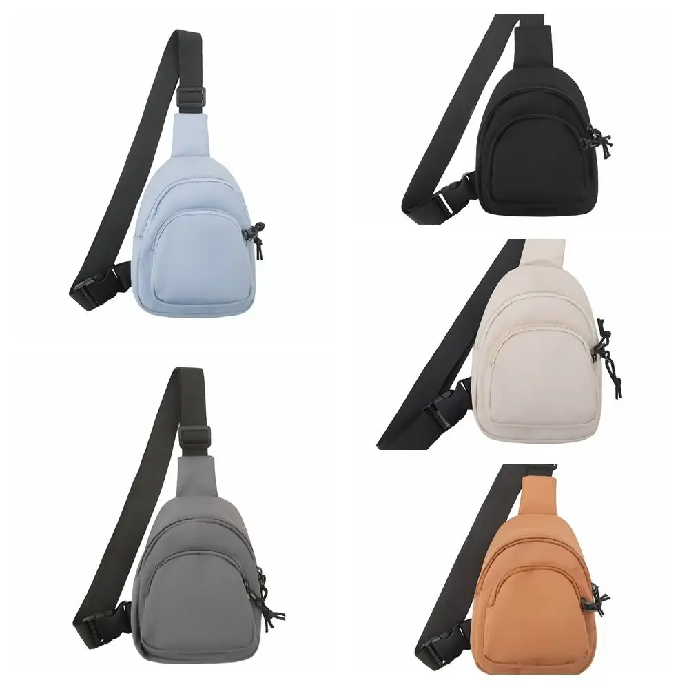 Simple Solid Color Men Crossbody Bag Nylon Multifunctional Sports Chest Bag Mini Japanese Style Shoulder Bag Wallet
