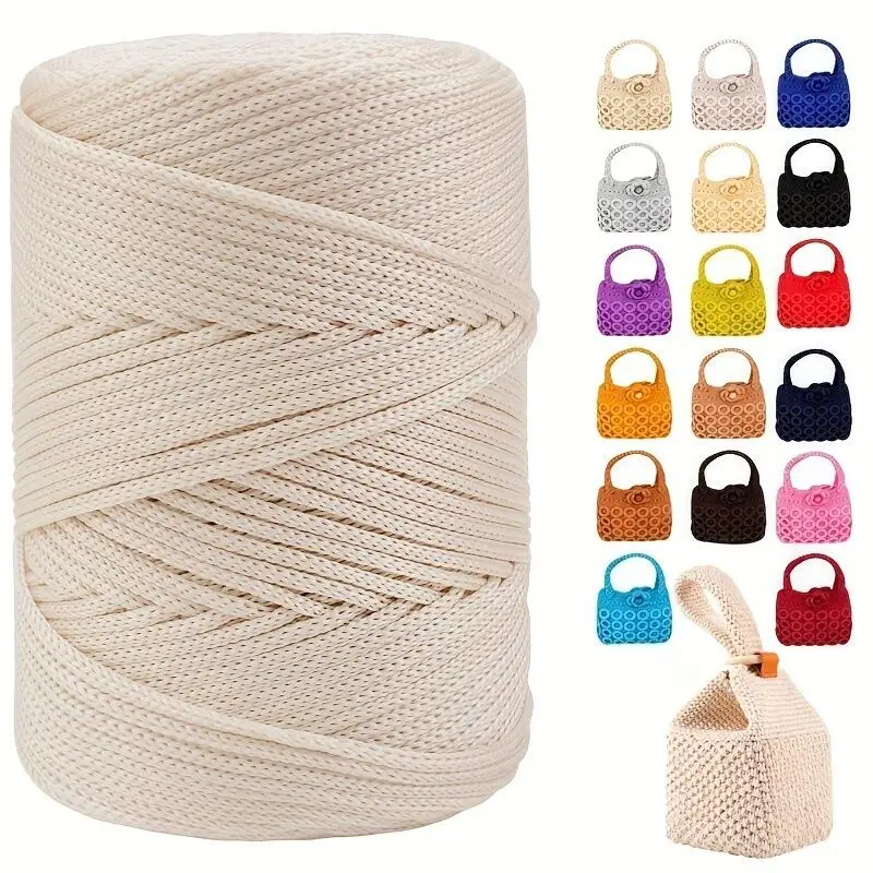 1 Spool Ice Silk Thread 3mm, Hand-Woven Rope, Suitable for DIY Crafts, Weaving, Plant Hangings