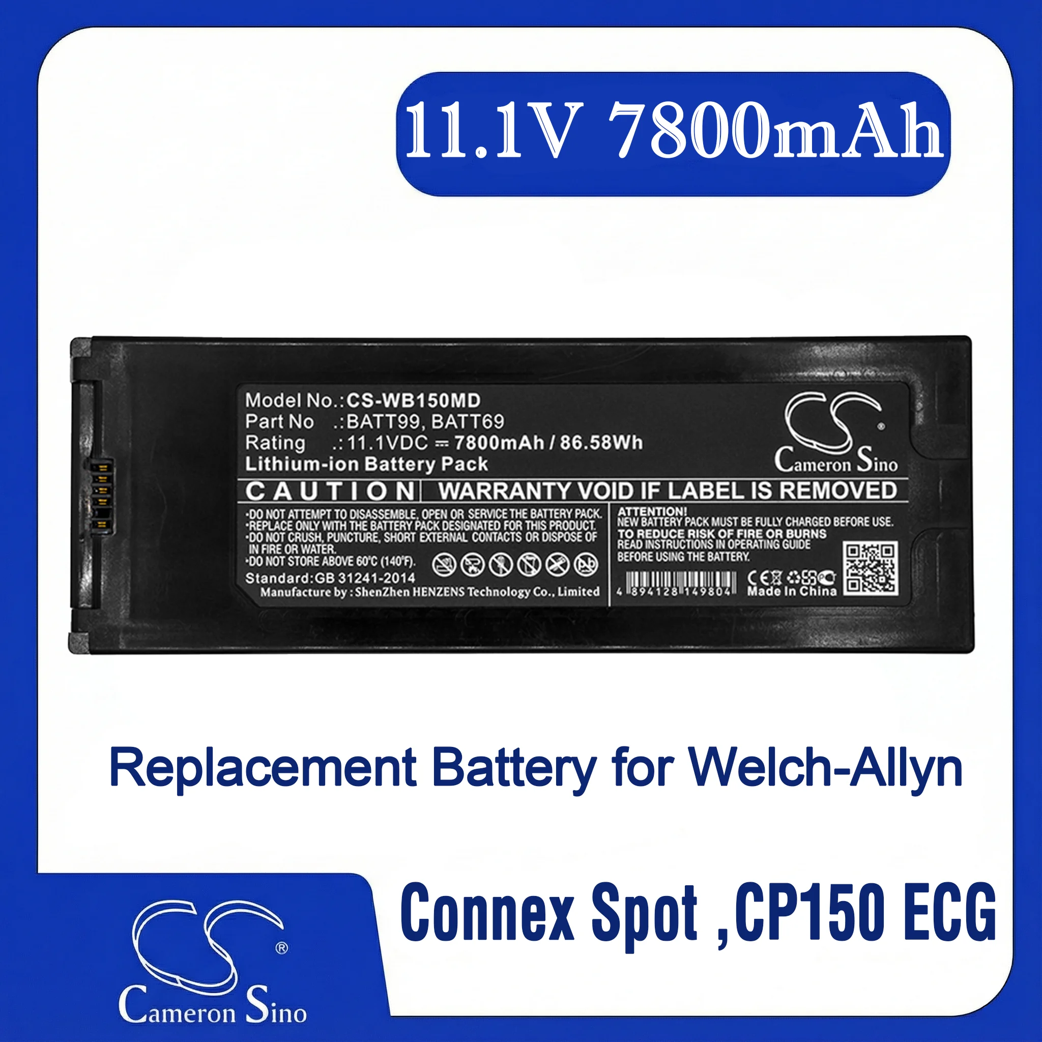 

Cameron Sino battery for Connex 6000 Vital Signs Monito, Connex Spot PN. BATT69, BATT99
