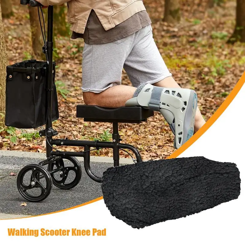 Knee Scooter Cushion Cover Plush Walking Scooter Cover Soft Knee Pad Women Men Reduces Friction Knee Protection Foam Cushion For