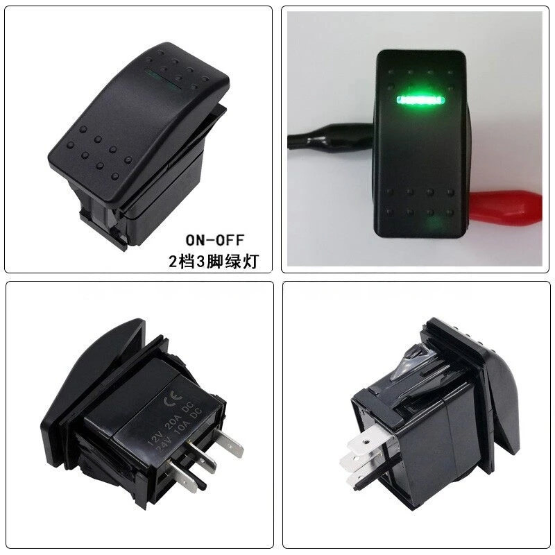

1PCS Large current boat single lamp board button second gear 3 feet 12V car 24 V room truck yacht off-road modification switch