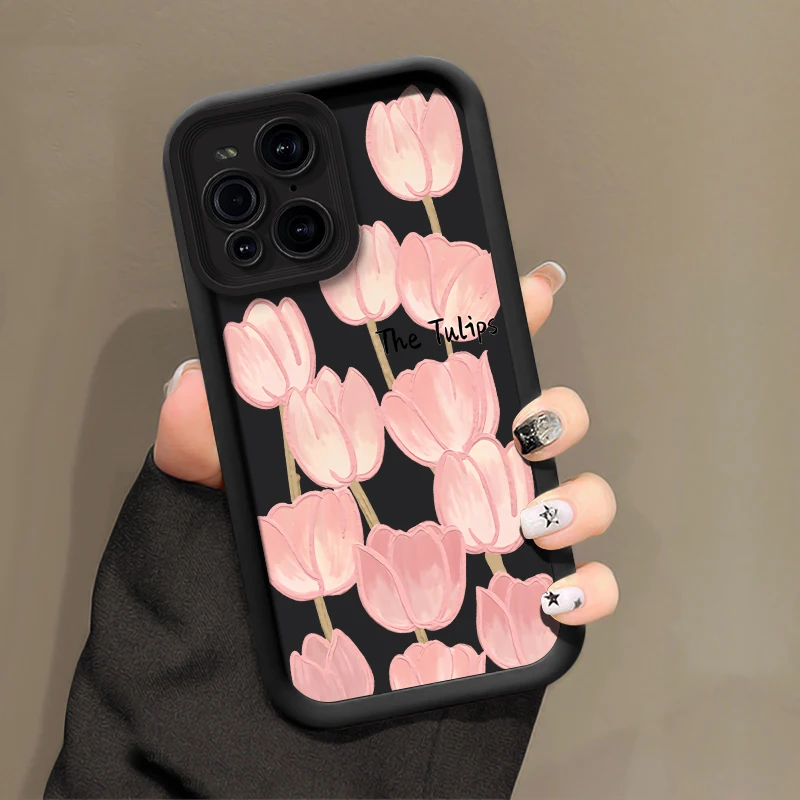 Phone Case For Motorola Moto Edge 40 Neo 50 60 Fusion E40 E32 E14 E13 G85 G84 G75 G60 G54 G53 G52 G05 Soft Silicone Tulip Cover