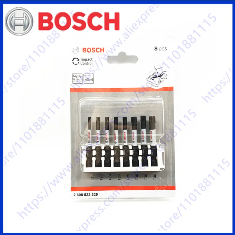 

50MM 1/4 " T15 T20 T25 T30 T40 2608522329 for Bosch Electric screwdriver bit set Impact Control Highly Robust Bits