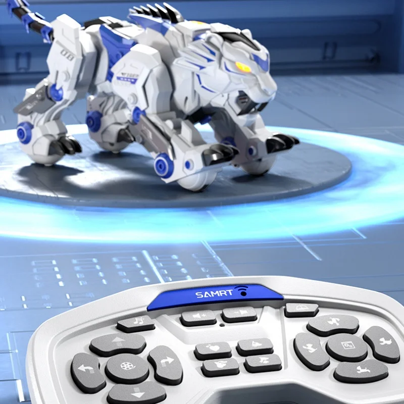 JJRC R38 다기능 지능형 기계 호랑이 춤추는 묘기 로봇 터치 제스처 감지 전자 애완동물 어린이 장난감