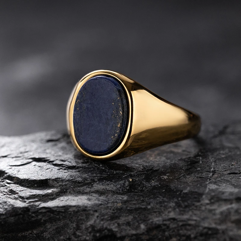 Luxurious Retro Black Agate & Tiger Eye Stone Men Women  Trendy Ring - Casual Fashion, 316L Stainless Steel Handmade Jewelry