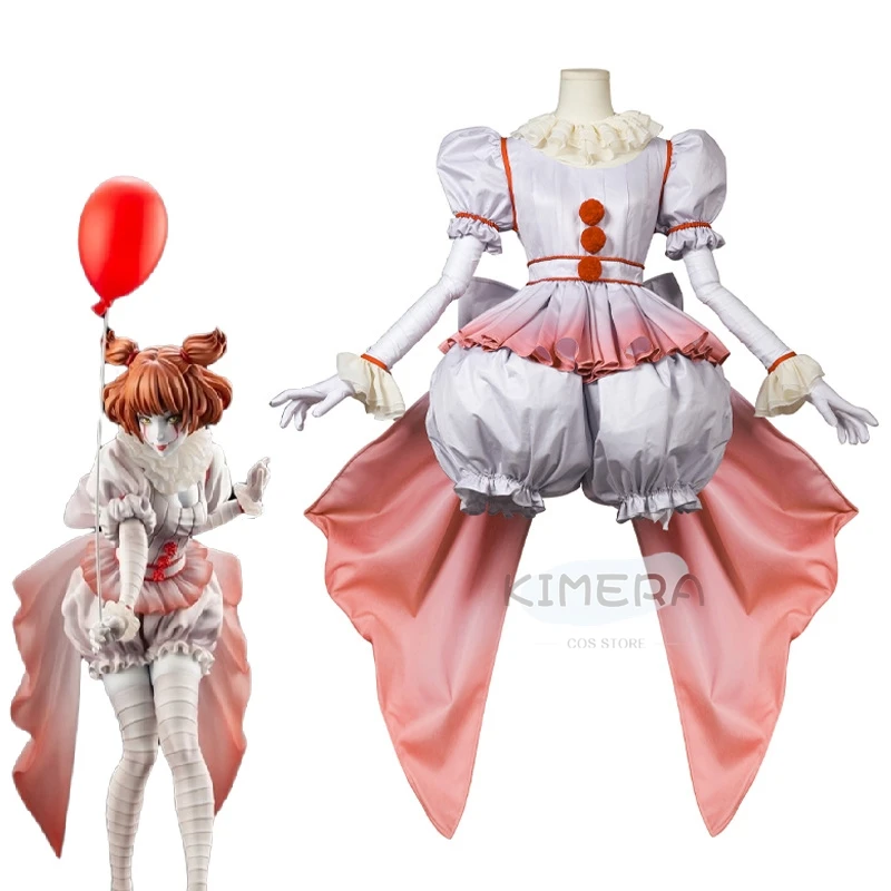 Pennnywise Cosplay Joker's Return to the Soul Costume Girls HorrorLolita Dress Up Dress Bloomers Suits Halloween Clown Gown