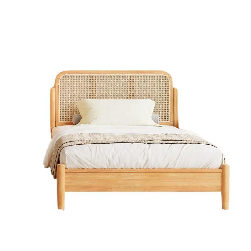 

Nordic wooden bed modern homestay single bed double bed master bedroom 1.2 rental room