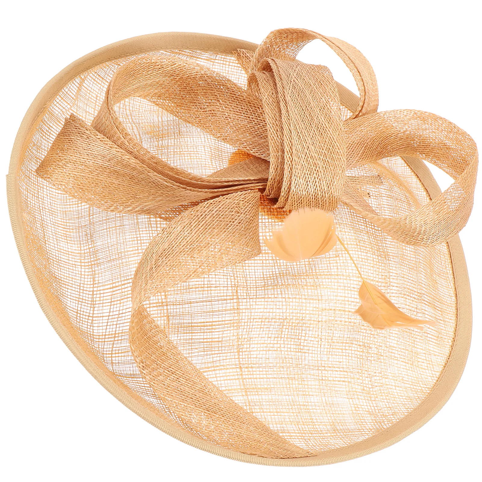 

Retro Flax Yarn Bride Hat Khaki Romantic Wedding Fascinator Mesh Veil Hat Pretty Bride Headwear Suitable for Bridal Party