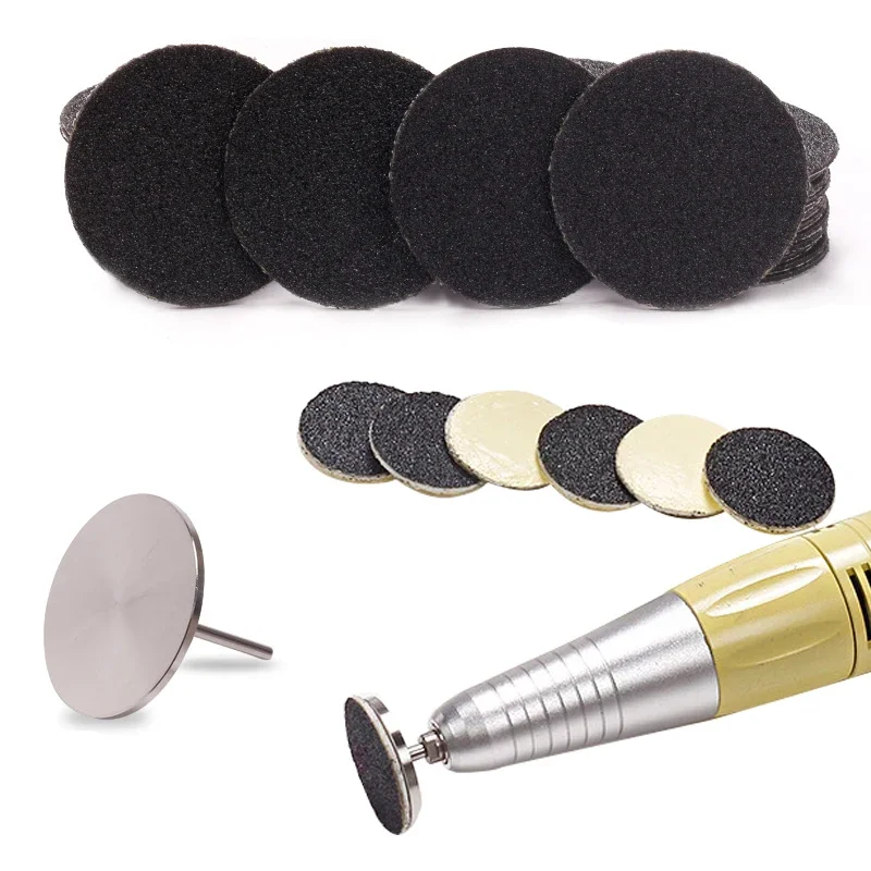 15/20/25/35mm Replaceable Sanding Paper Metal Disk Pedicure Nail Bit Sandpaper Foot Care Tool Accessories Pedicure Tools