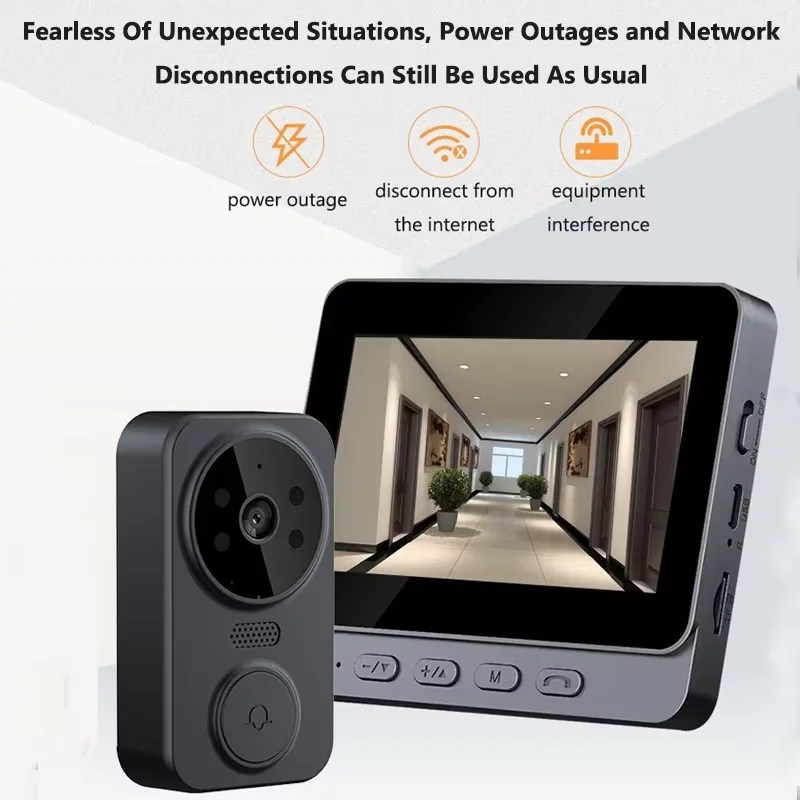 Wireless Video Doorbell Camera Bundle, Smart Security Camera with Night Vision, 2.4G WiFi, HD, Motion Detection, Cloud Storage