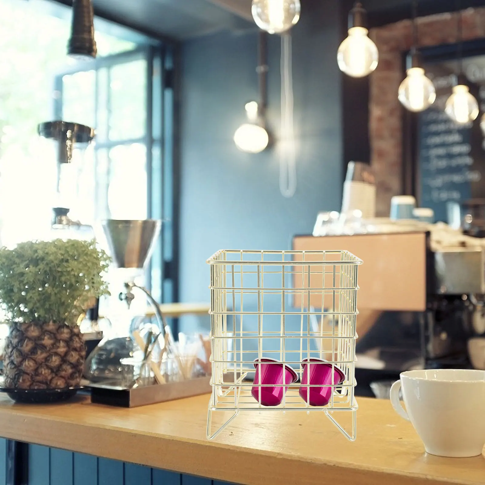 

Coffee Storage Basket Dividers Holder Iron Crafts Nordic Style Sundry Container Toy