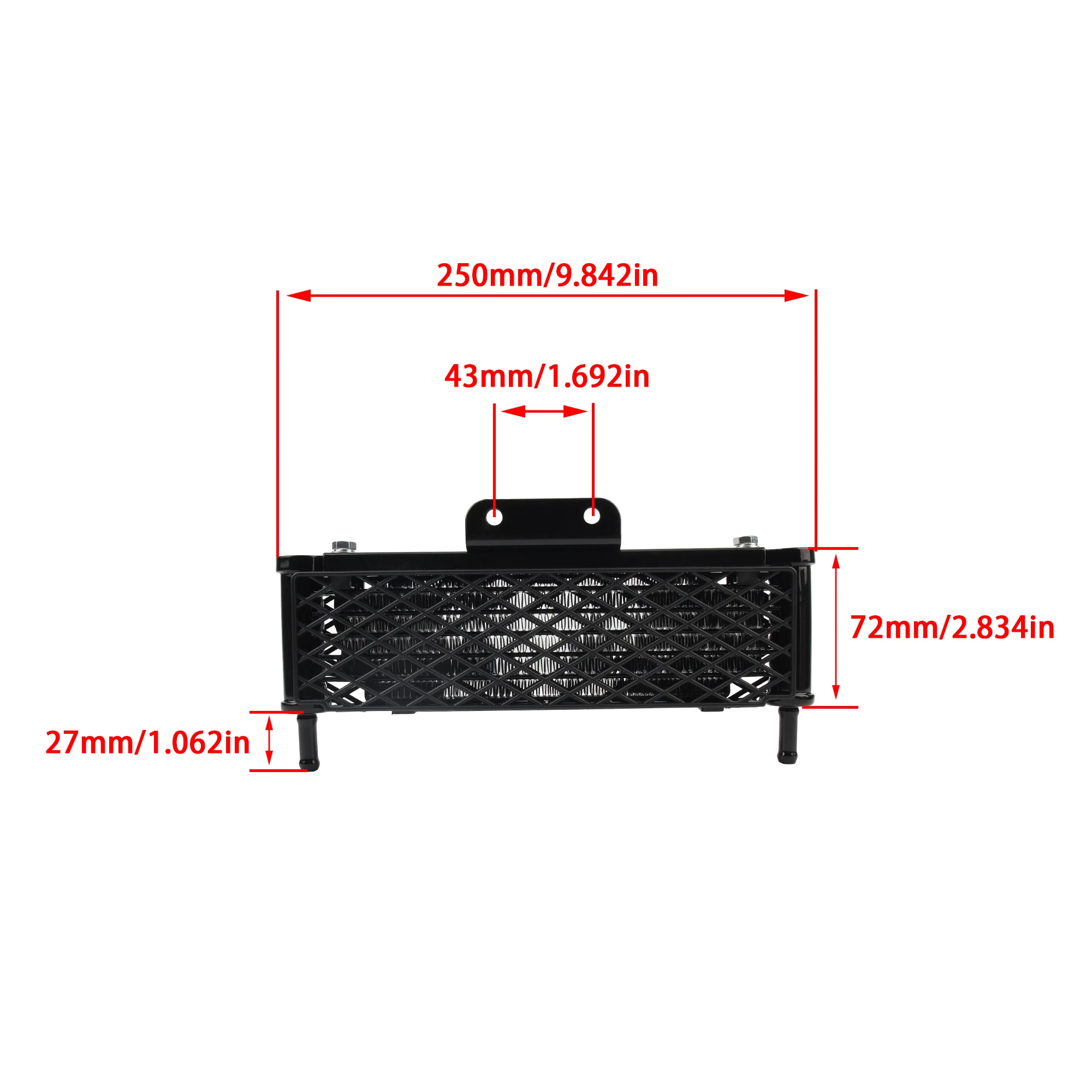 

Универсальный мотоциклетный масляный радиатор, 4-рядный сетчатый радиатор, комплект для Honda Kawasaki Yamaha Dirt Pit Bike, система охлаждения двигателя, аксессуары