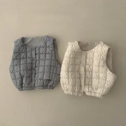 2025 Fashion Baby Winter Clothes Girls Quilte Warm Vest Infant Boys Thicken Sleeveless Jacket 0-3y Toddler Kids Waistcoats Tops