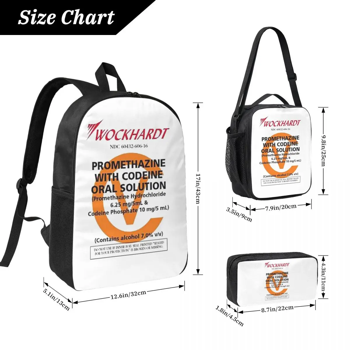 WOCKHARDT Backpack Student Boys Girls BookBag School Bag Laptop Shoulder Bags 3ps Insulated Lunch Bag Pencil Case