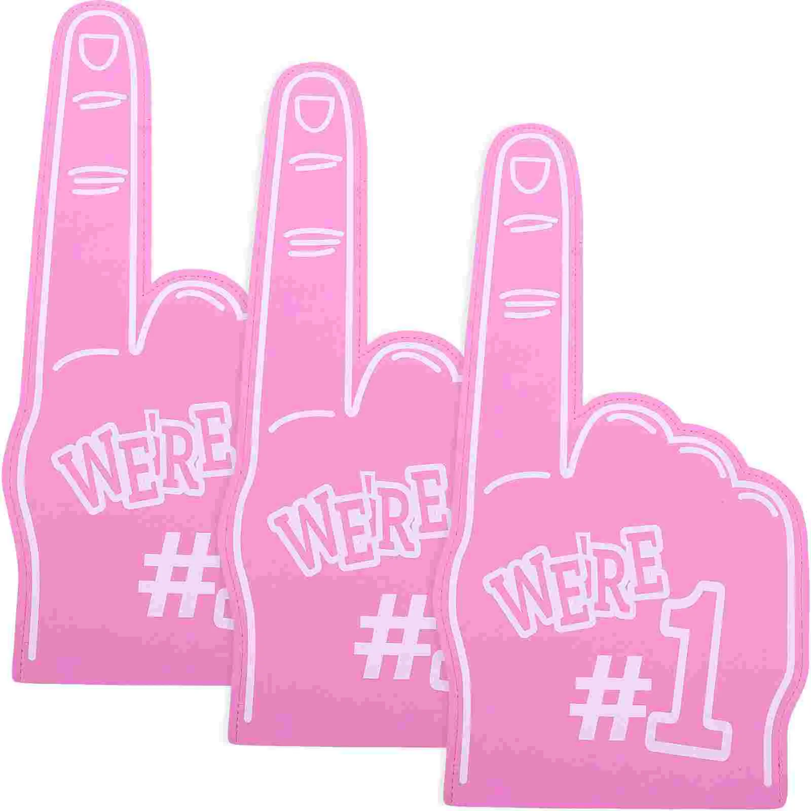 

3 Pcs Cheering Clapper Pointer Finger Foam Fingers Giant 4600X2300X050CM Pink Cheerleading Child