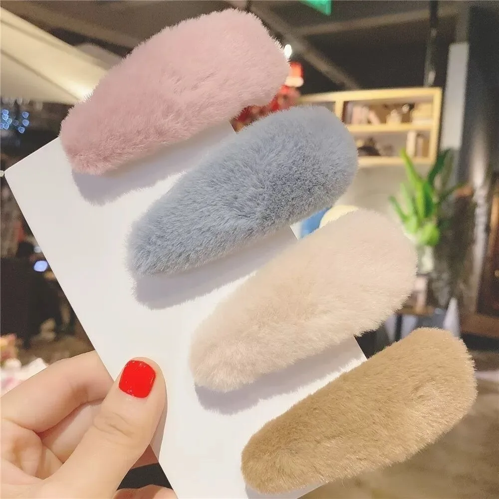 Adorable Versatile Waterdrop Hair Clips Fluffy Solid Color Bangs Clip Hair Clip Women Hair Accessories
