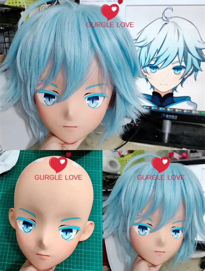 (GL32) Custom Cartoon Character Resin Half Head Crossdress Halloween Cosplay Japanese Anime Role Kigurumi Mask