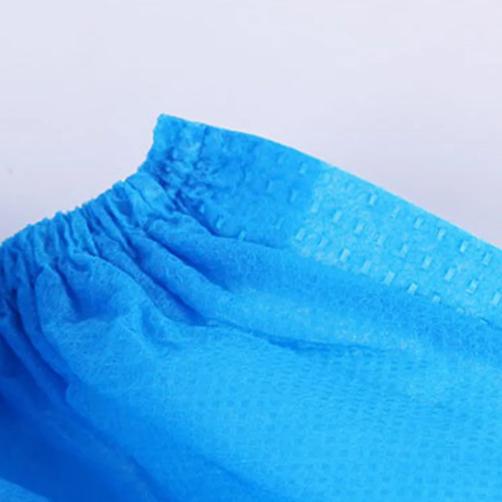 100Pcs Thicken Nonwoven Fabric Shoes Cover Disposable Nonslip Breathable Elastic Band Blue 400g Home Travel Protector