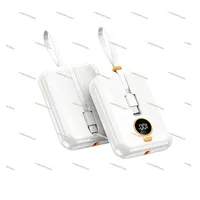 Mini Power Bank with Cable  Ultra-Large Capacity Super Fast Charge Mobile Phone Universal Portable Ultra-Thin Compact