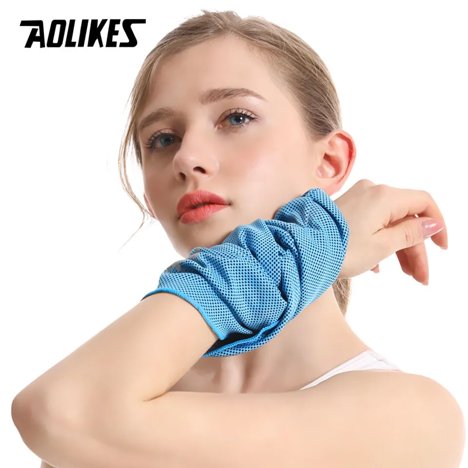 AOLIKES Cooling Sports Towel Protector Wrist Quick Dry Cooling Yoga Sweat Wipe Ice Fitness Outdoor Portable Sweat Absorber