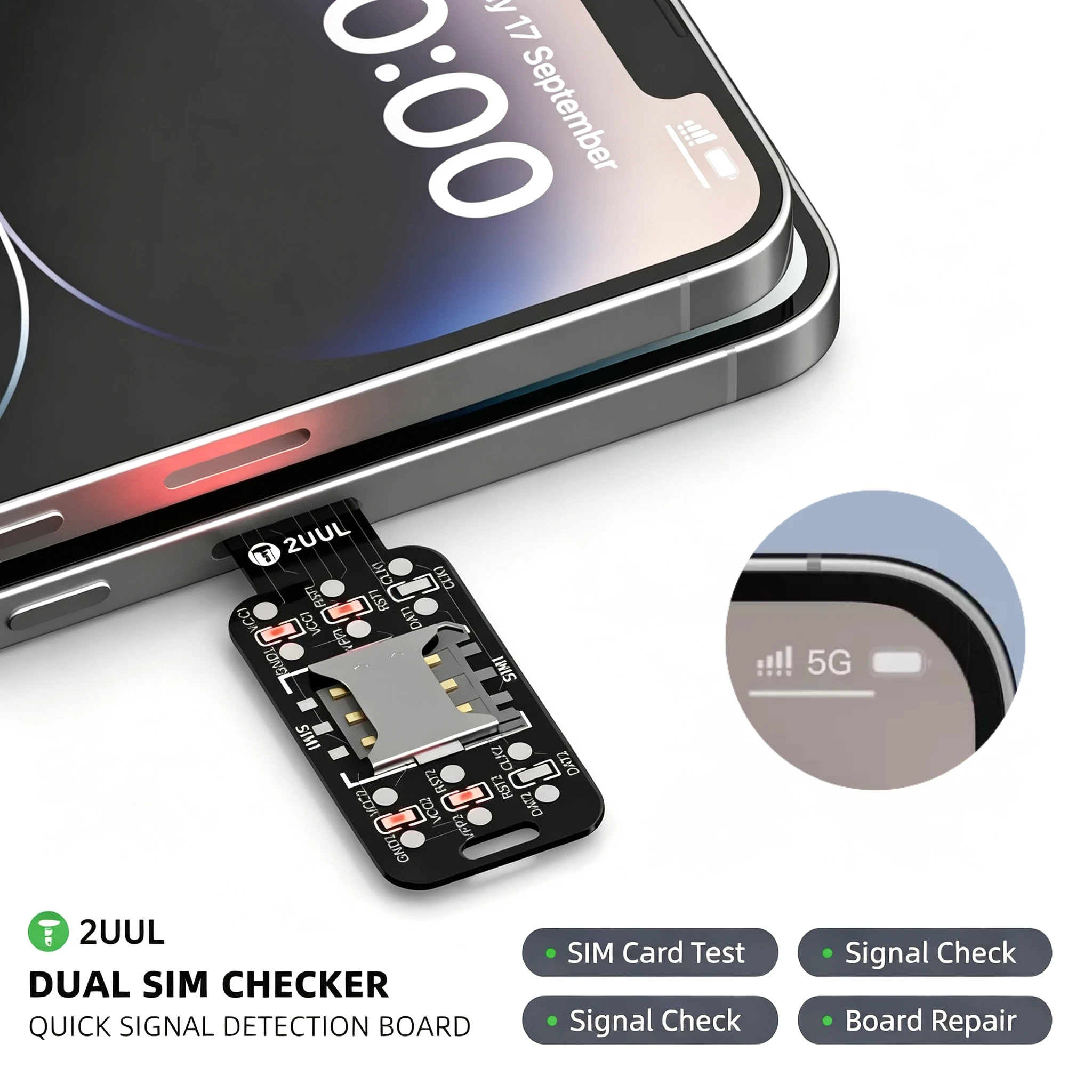2UUL SIM Checker Quickly Check Module Faults Fast Signal Detection for Phone Reapir Tools SIM Checker