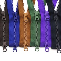 Portable 90cm #5 Resin Zipper Double Slider Two Way Chunky Zip Plastic Teeth Zipper Open End High Quality Jacket Long Zips