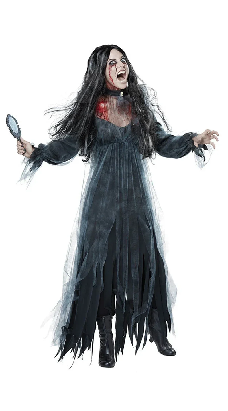 Halloween sexy bruxa vampiro trajes adultos mulheres rainha carnaval festa cosplay fantasia vestido fantasma noiva para mulher