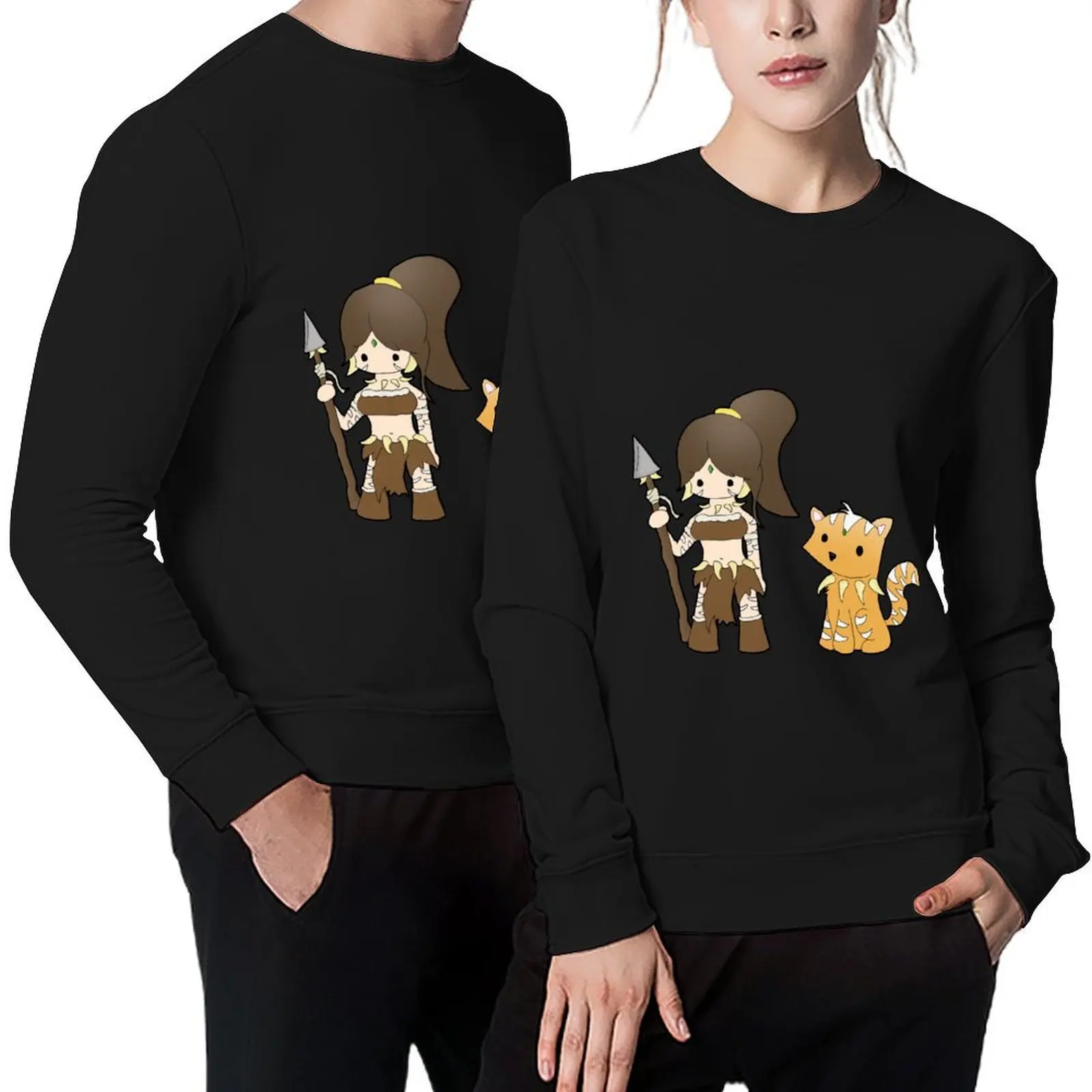 

Chibi Nidalee Pullover men's winter sweater korean clothes graphic t shirts men men's coat sweatshirts