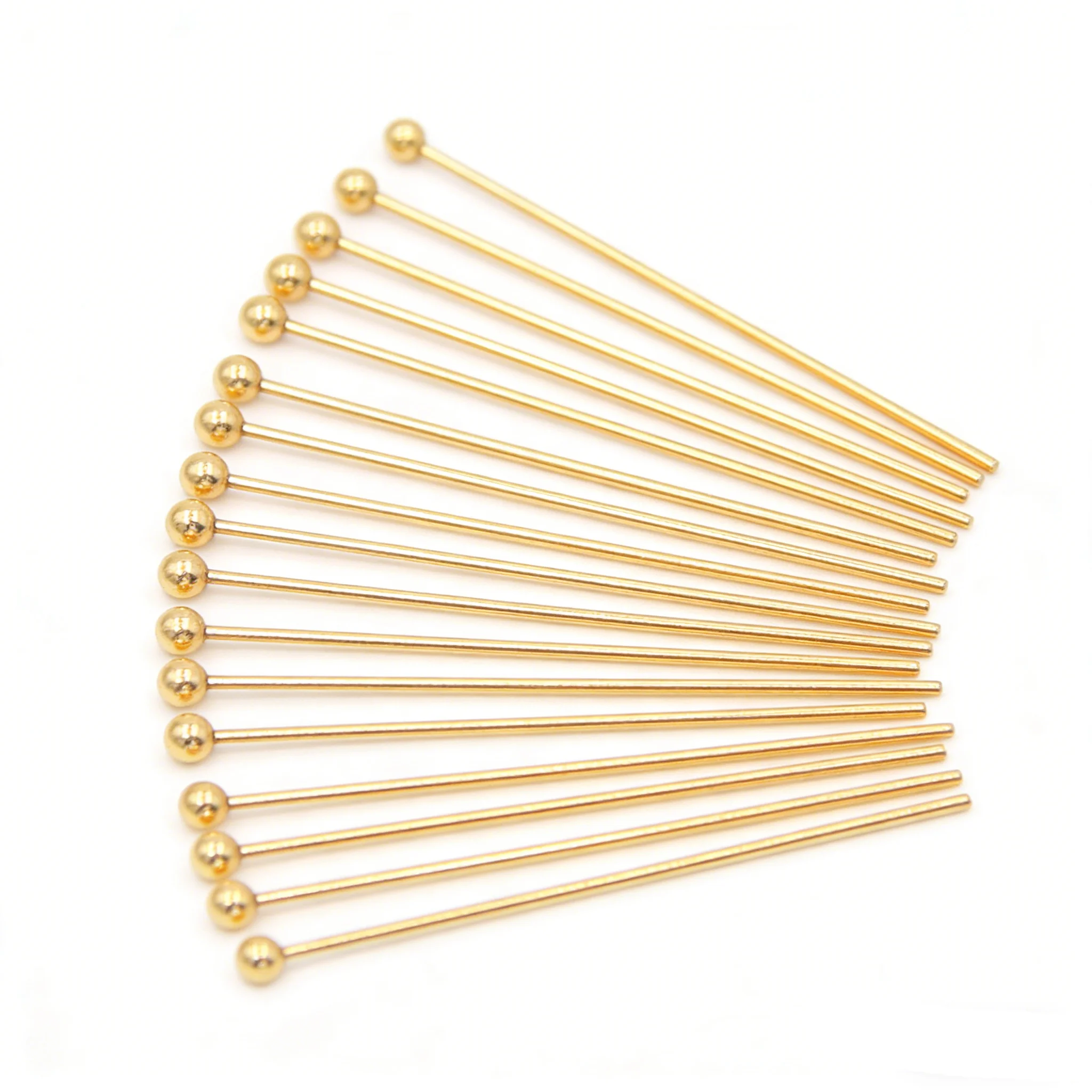 50pcs/lot 21 Gauge 30mm/40mm Stainless Steel Gold Ball Pins for Diy Jewelry Making Head  Findings