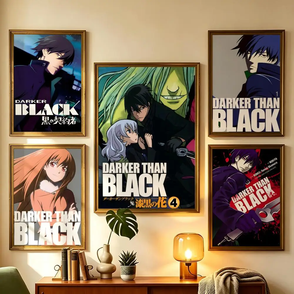 Darker Than Black Cool Anime Manga Self-Adhesive Poster Waterproof Removable HD Print for Living Room Bedroom Decor Poster